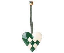 Maileg - Ophæng - Metal - Flettet julehjerte - Grøn - Stor