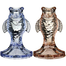 Ib Laursen - Lysestage - Glas - Fisk - Blå