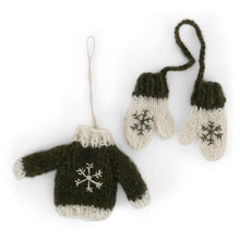 Gry&Sif - Ophæng - Striksweater og handsker - Grøn