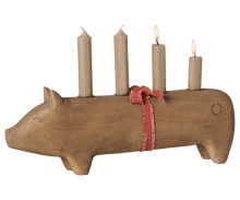 FORUDBESTILLING - Maileg - Lysestage - Advent - Træ - Gris - Natur - Stor