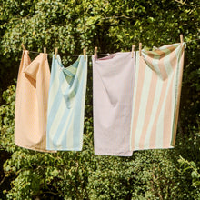 Ib Laursen - Viskestykke - Brede striber - mustard/lyserød
