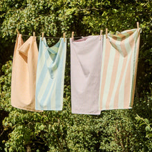 Ib Laursen - Viskestykke - Smalle striber - mustard/lyserød